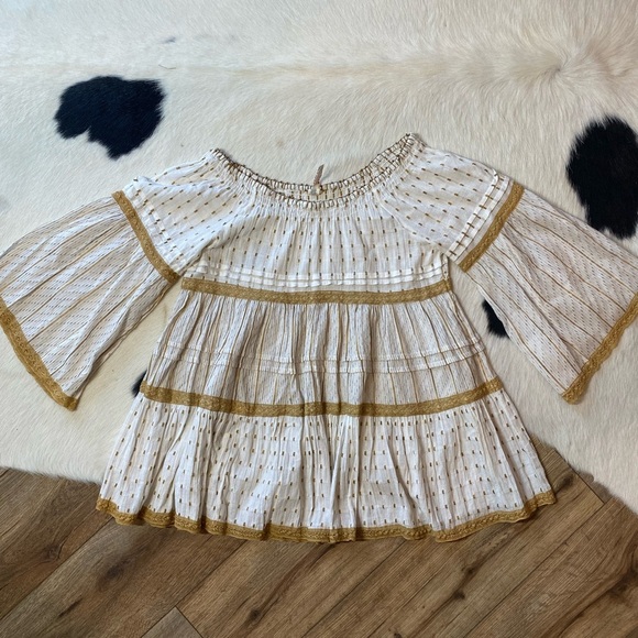 RAGA Tops - Anthropologie Raga Bell Sleeve Off The Shoulder Blouse tiered tunic peasant top